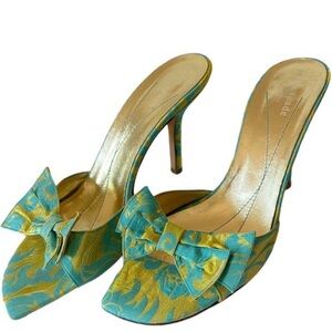 Kate Spade Turquoise and Gold Heels